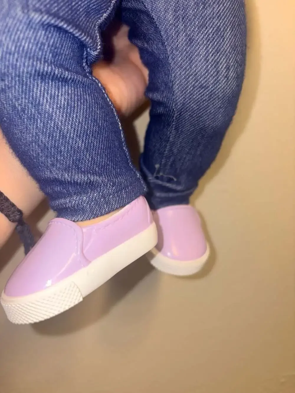 American Girl Bitty Baby Brunette Doll with Star Outfit and Purple Shoes